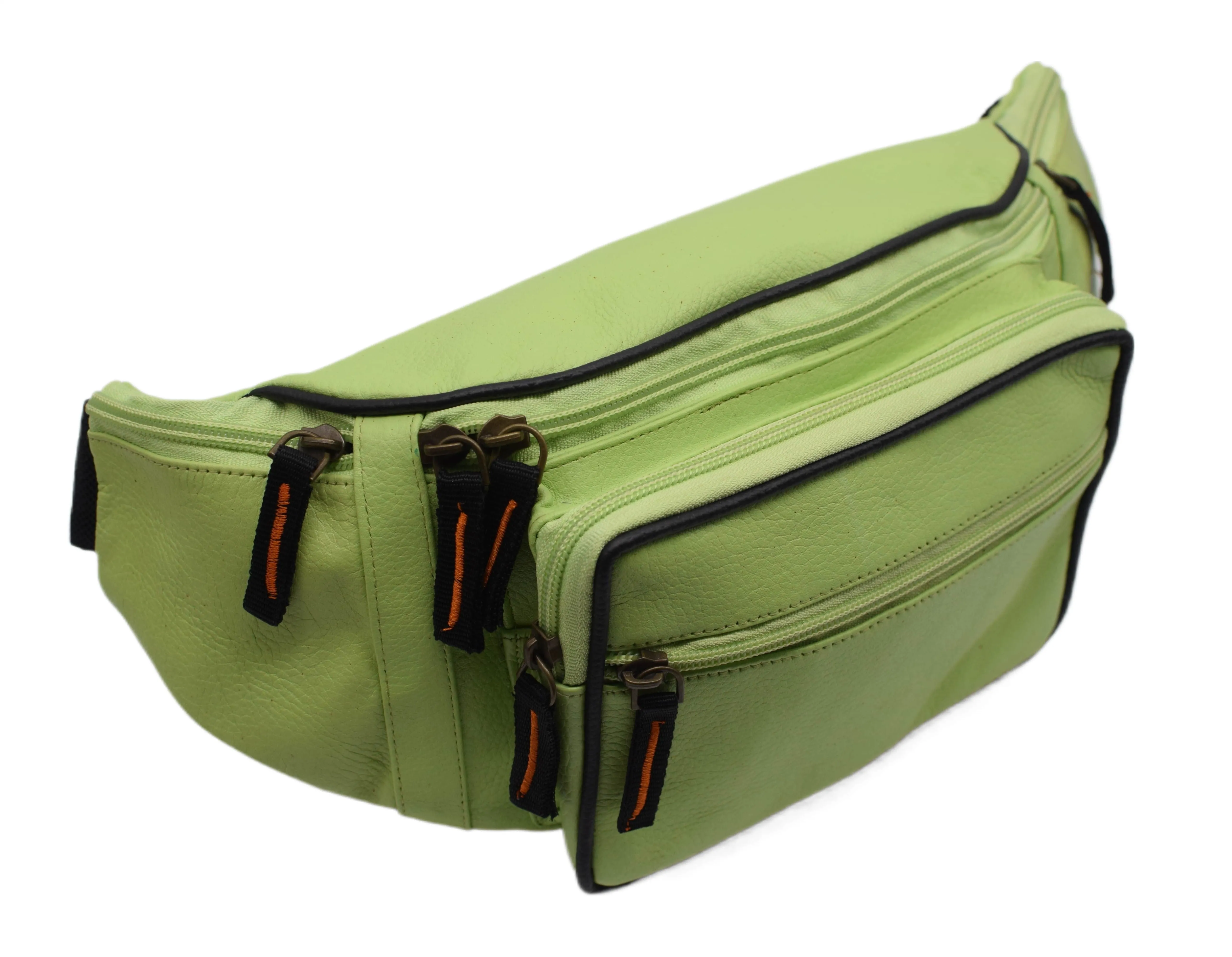 Fanny Pack Waist Bag Genuine Pebbled Leather Travel Hiking Sports Colors