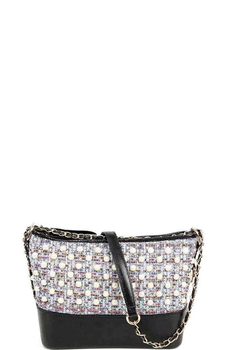 Fashion Multi Pearl Modern Crossbody Bag