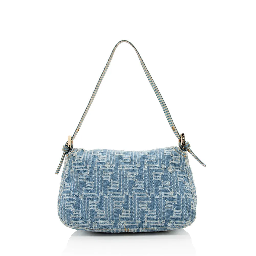 Fendi Denim Mini Baguette Shoulder Bag (SHF-19915)