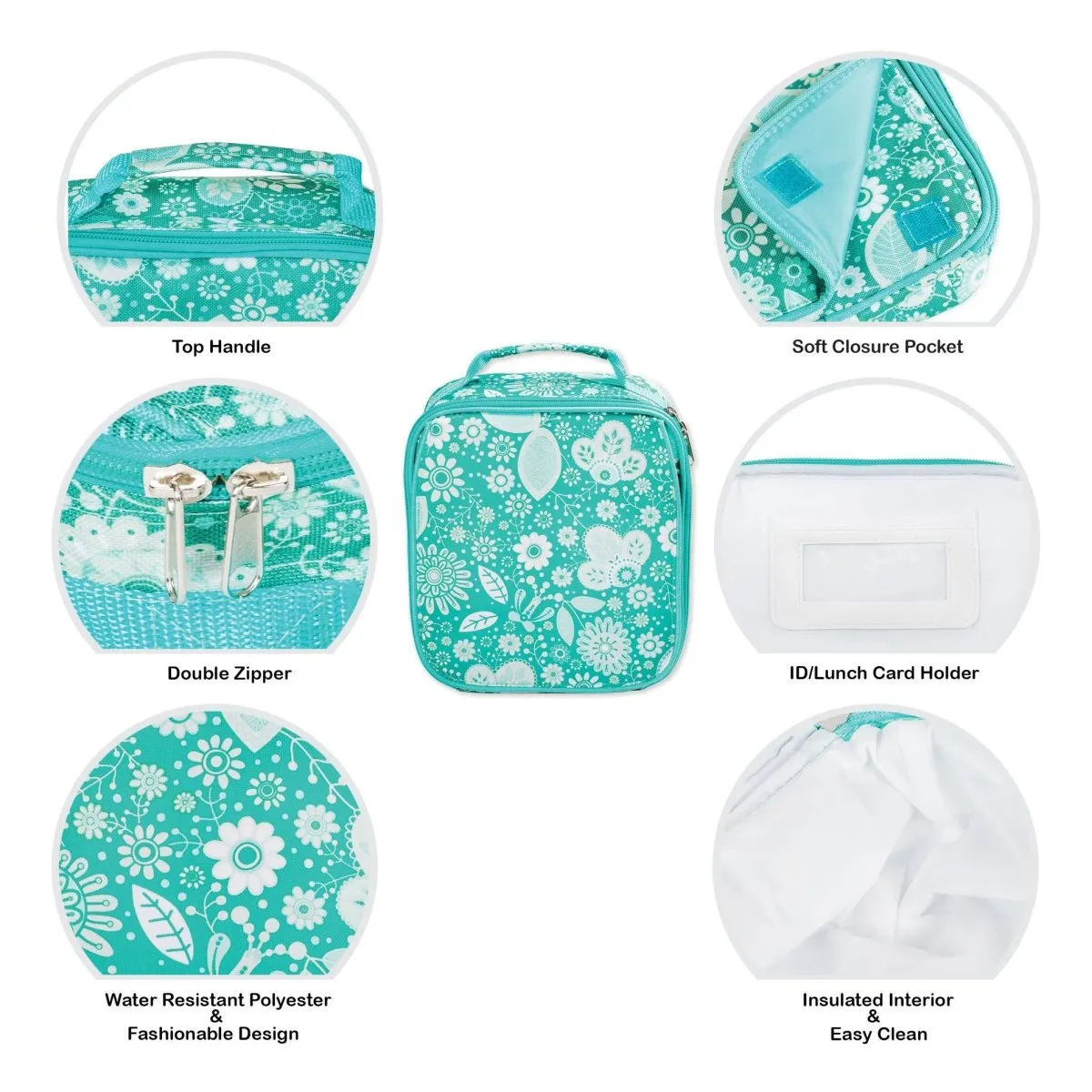 Floral Pattern Backpack & Lunchbag Set