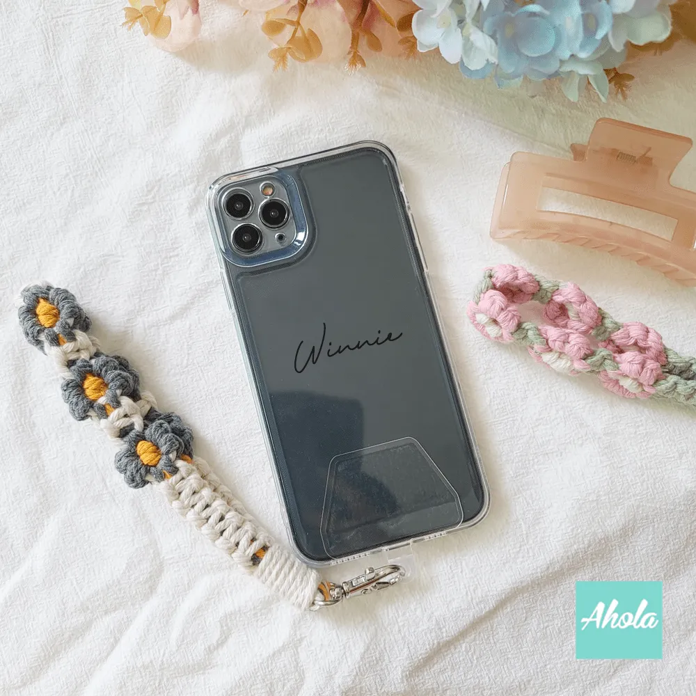 【Floral Weave】Soft TPU transparent phone case 高保護花花織繩透明電話軟殼