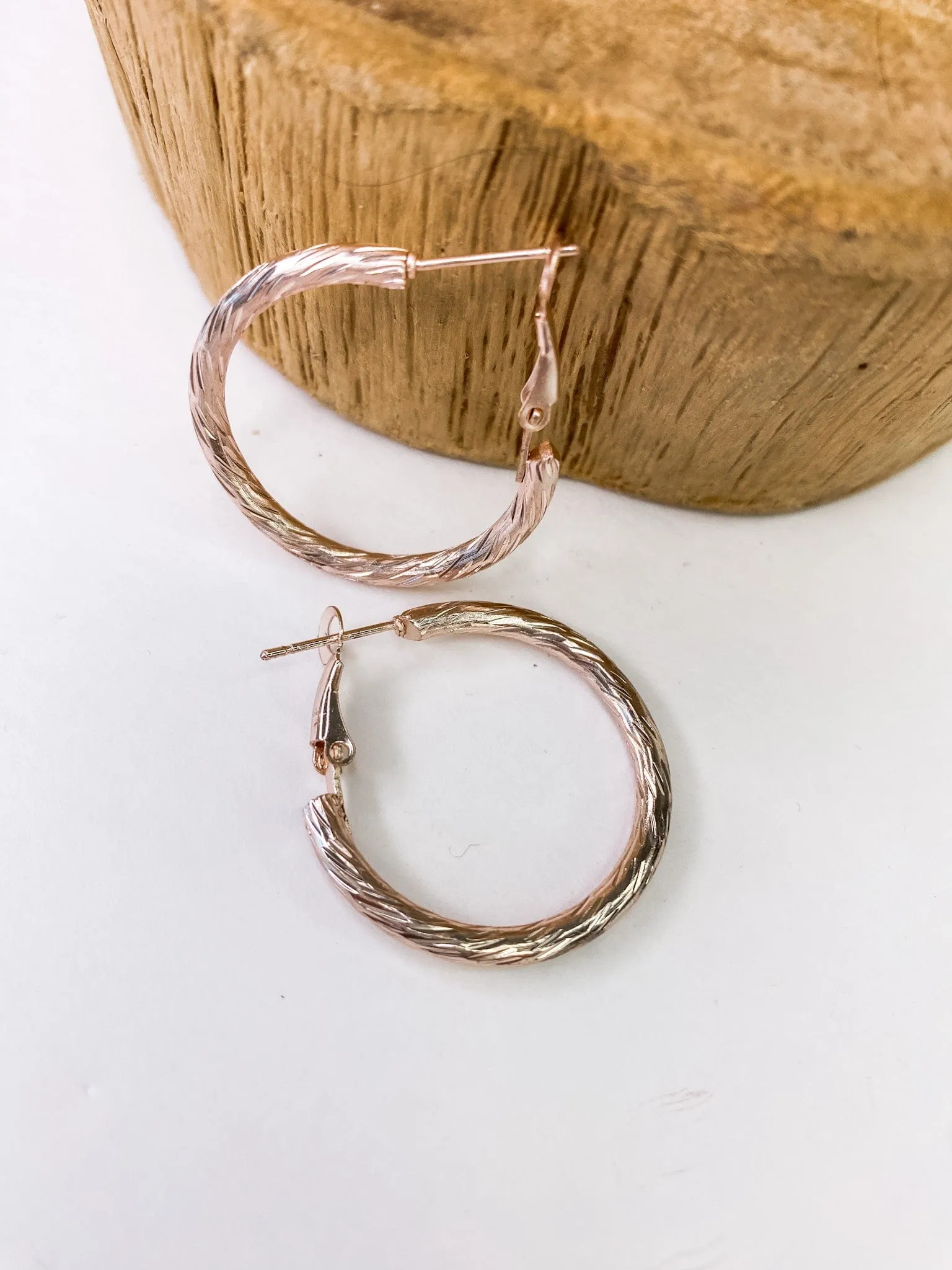 Fluted Metallic Hoop Rose Gold