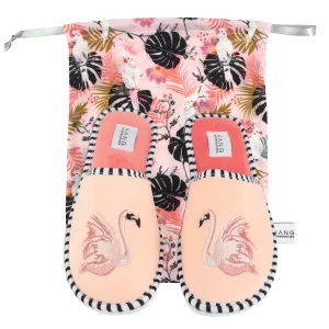 Foldable Travel Slippers Flamingo