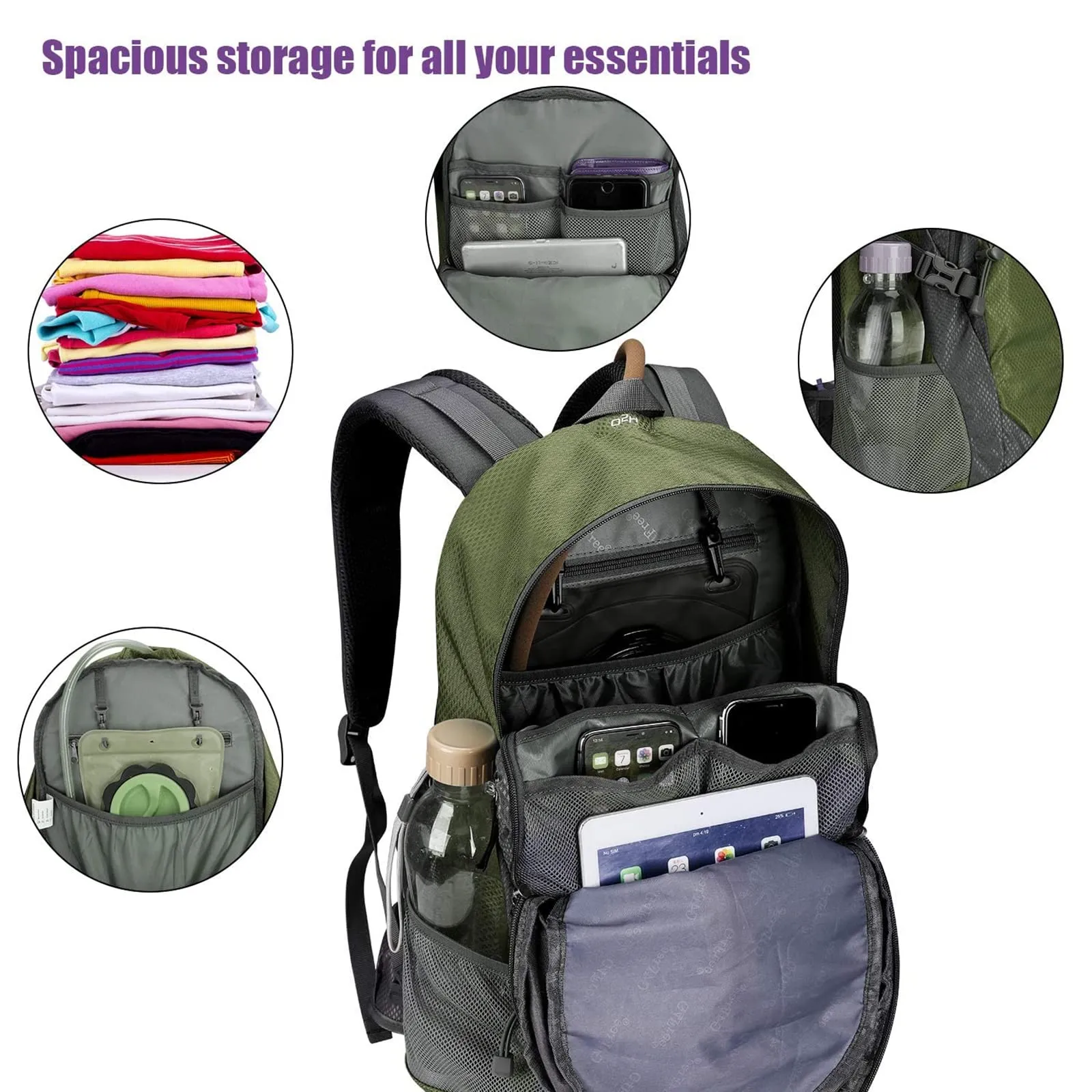 G4Free 35L Outdoor Sports Travel Daypack with Rain Cover