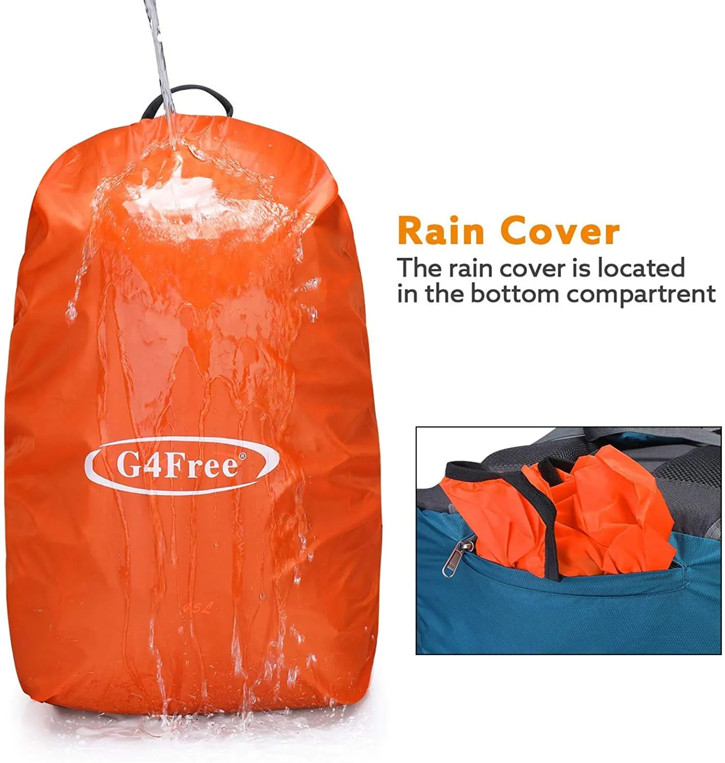 G4Free 45L Waterproof Hiking Travel Backpack with Rain Cover