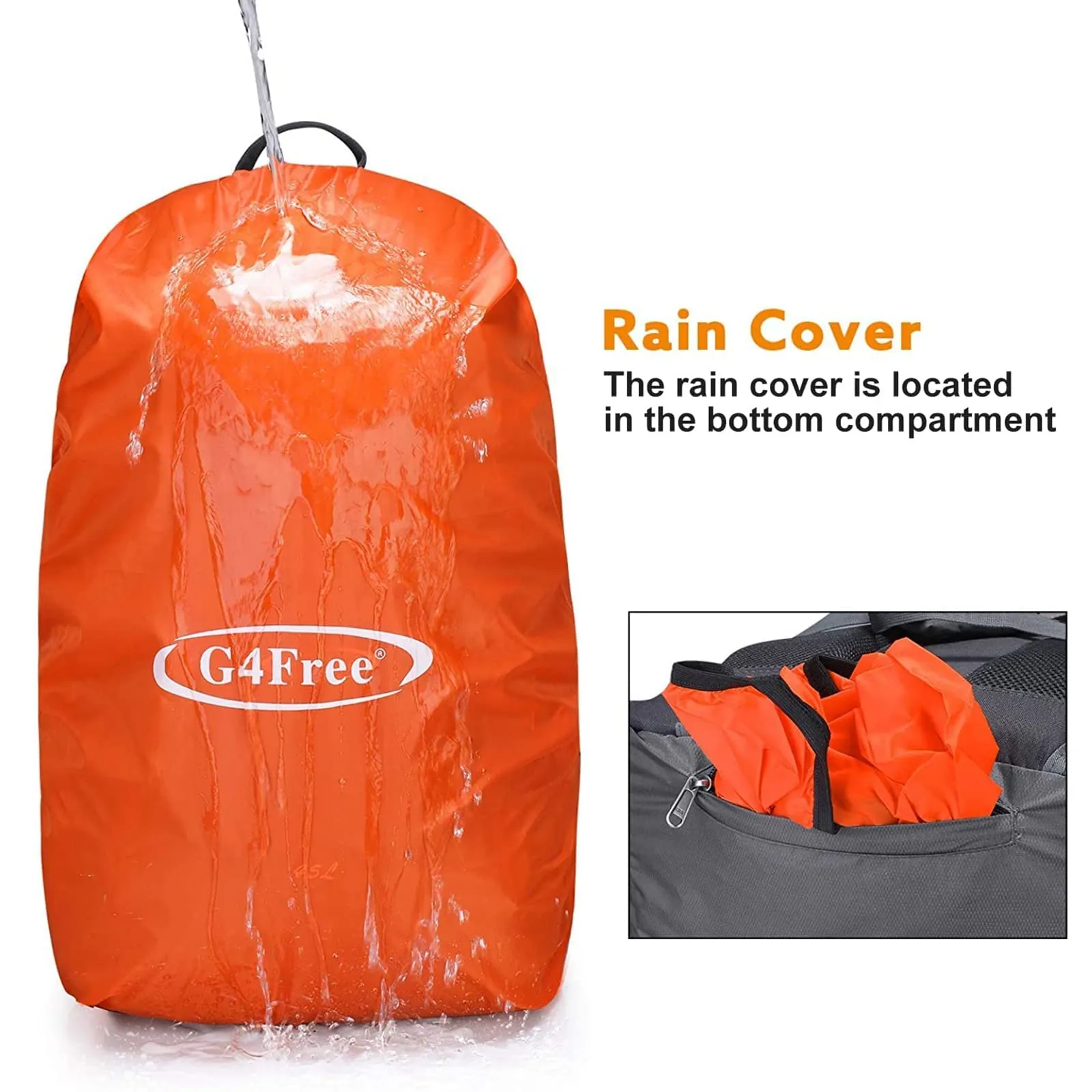 G4Free 45L Waterproof Hiking Travel Backpack with Rain Cover