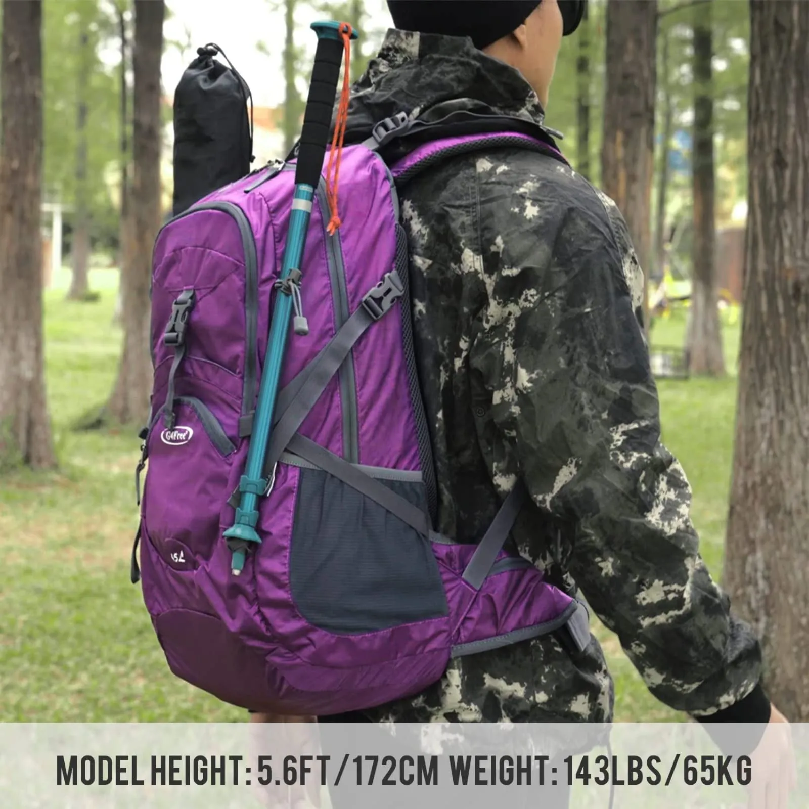 G4Free 45L Waterproof Hiking Travel Backpack with Rain Cover