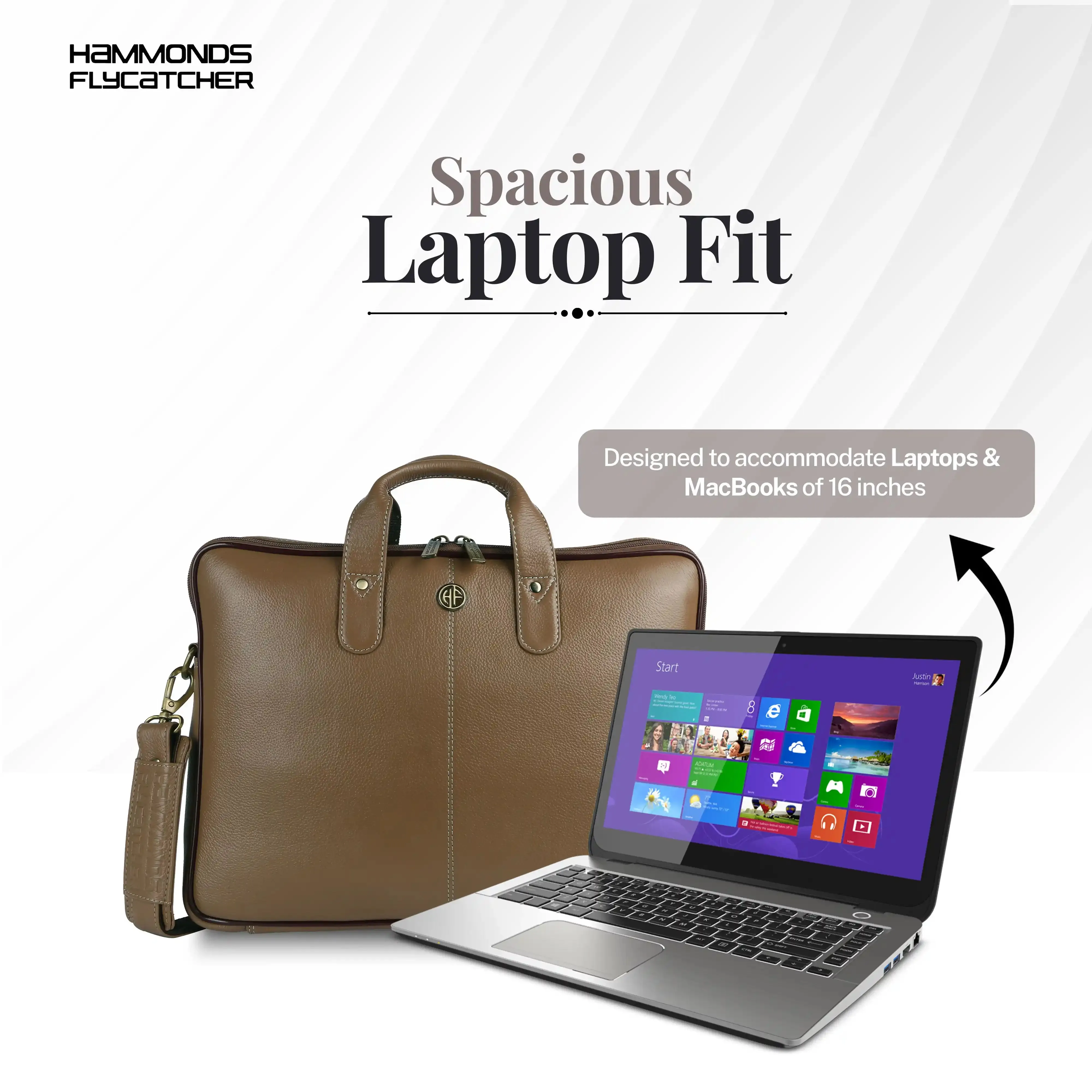 Genuine Leather Laptop Bag for Men - Office Bag - Fits Up to 14/15.6/16 Inch Laptop/MacBook