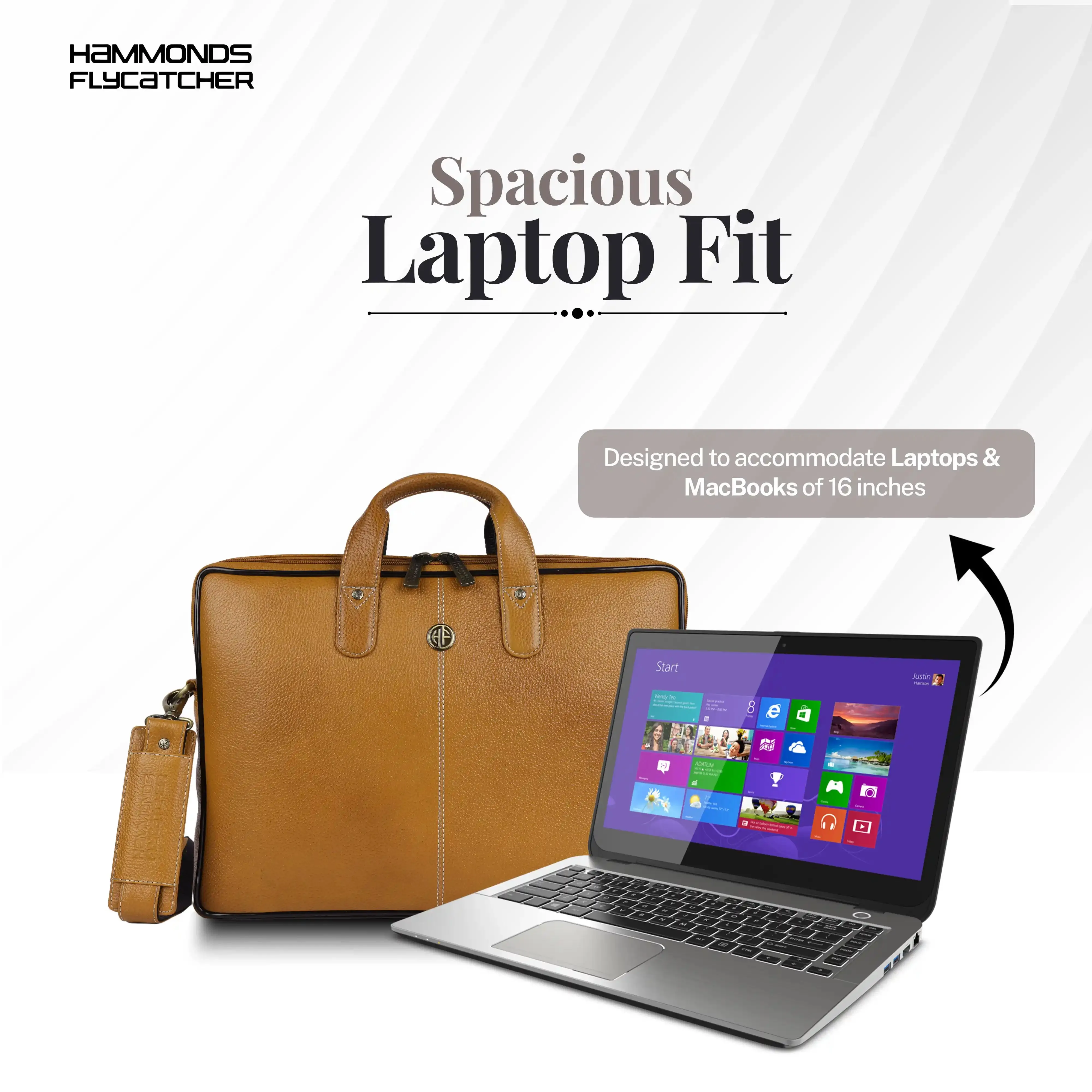 Genuine Leather Laptop Bag for Men - Office Bag - Fits Up to 14/15.6/16 Inch Laptop/MacBook