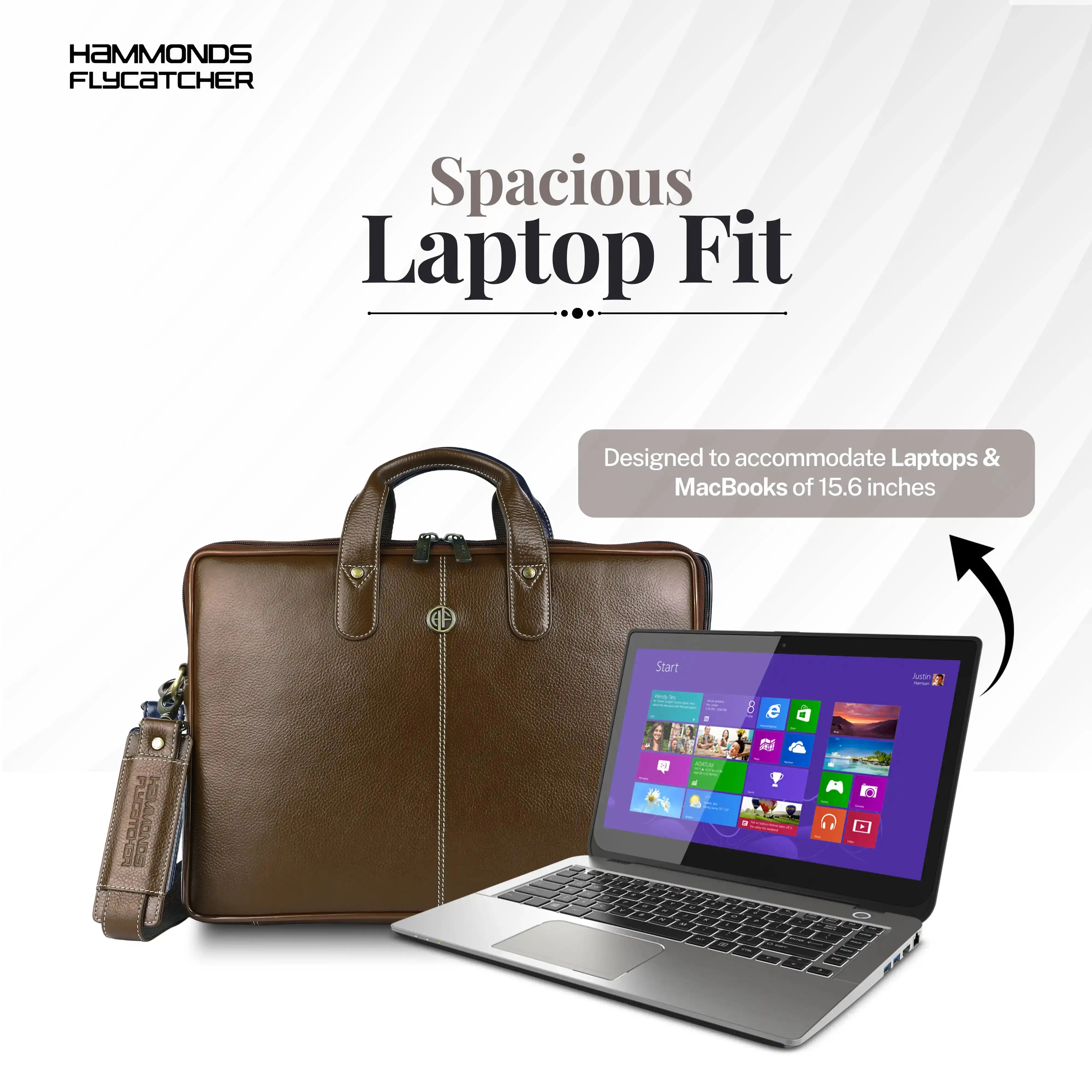 Genuine Leather Laptop Bag for Men - Office Bag - Fits Up to 14/15.6/16 Inch Laptop/MacBook