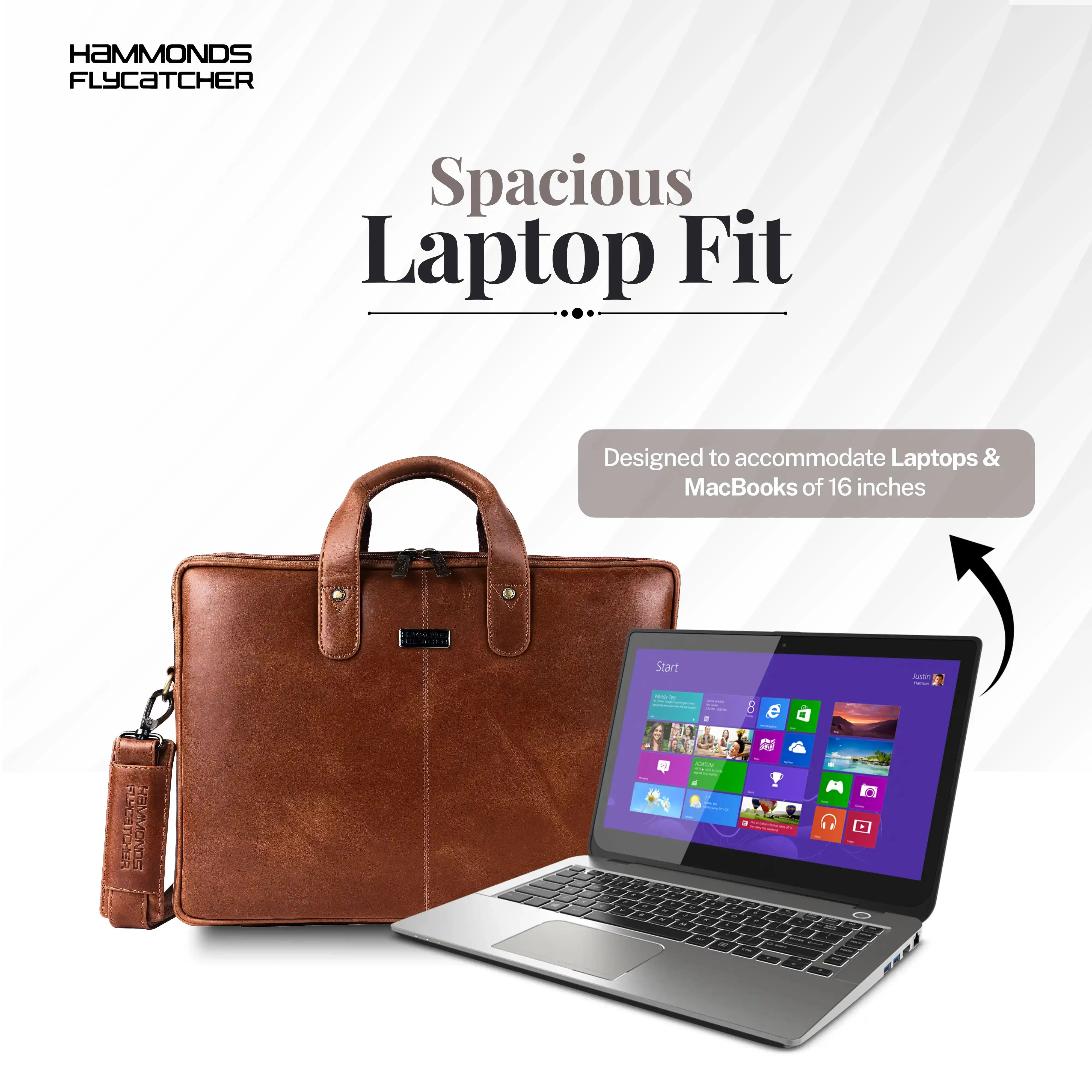 Genuine Leather Laptop Bag for Men - Office Bag - Fits Up to 14/15.6/16 Inch Laptop/MacBook