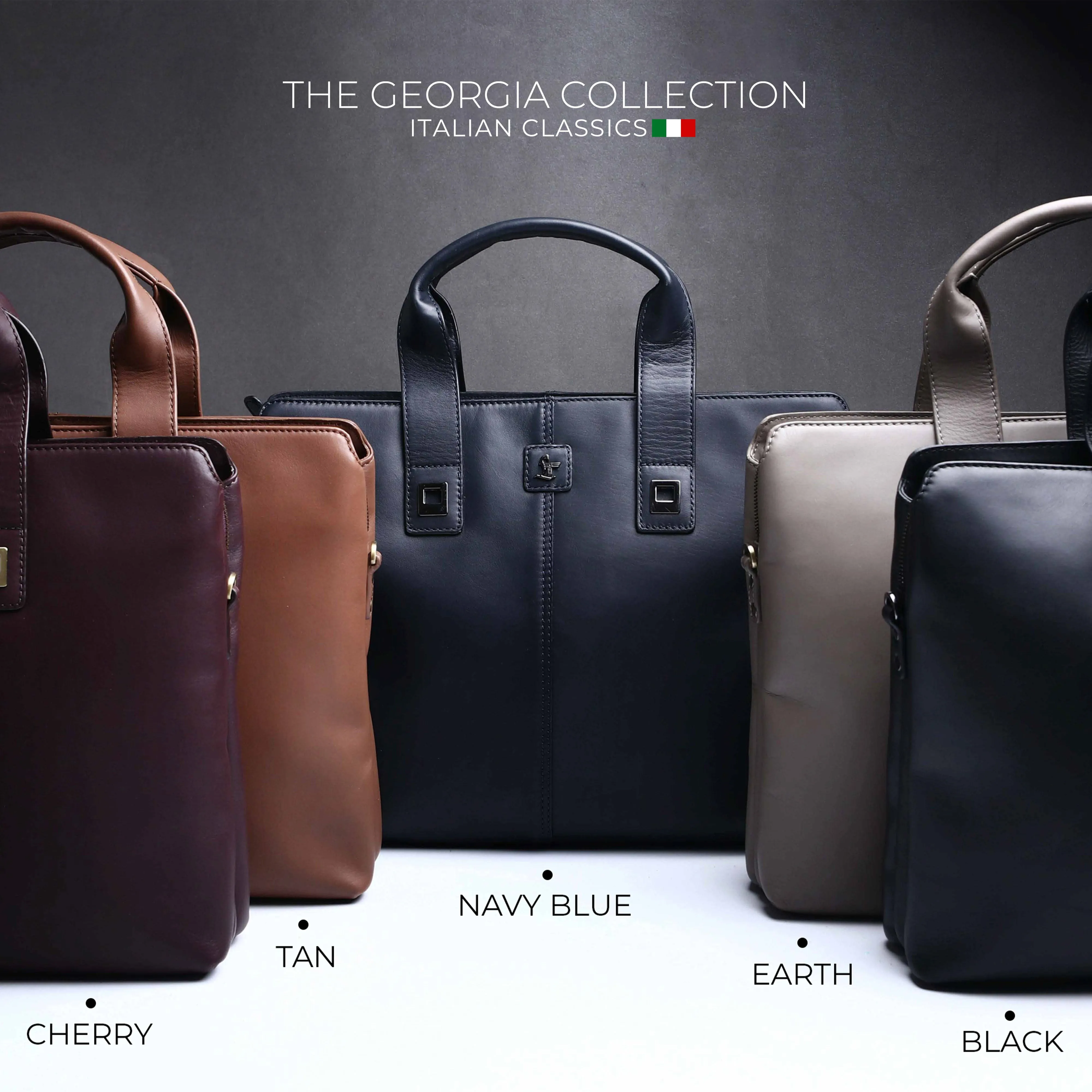 Georgia Collection | Leather Portfolio Bag | For Office Use | Colour - Beige & Tan