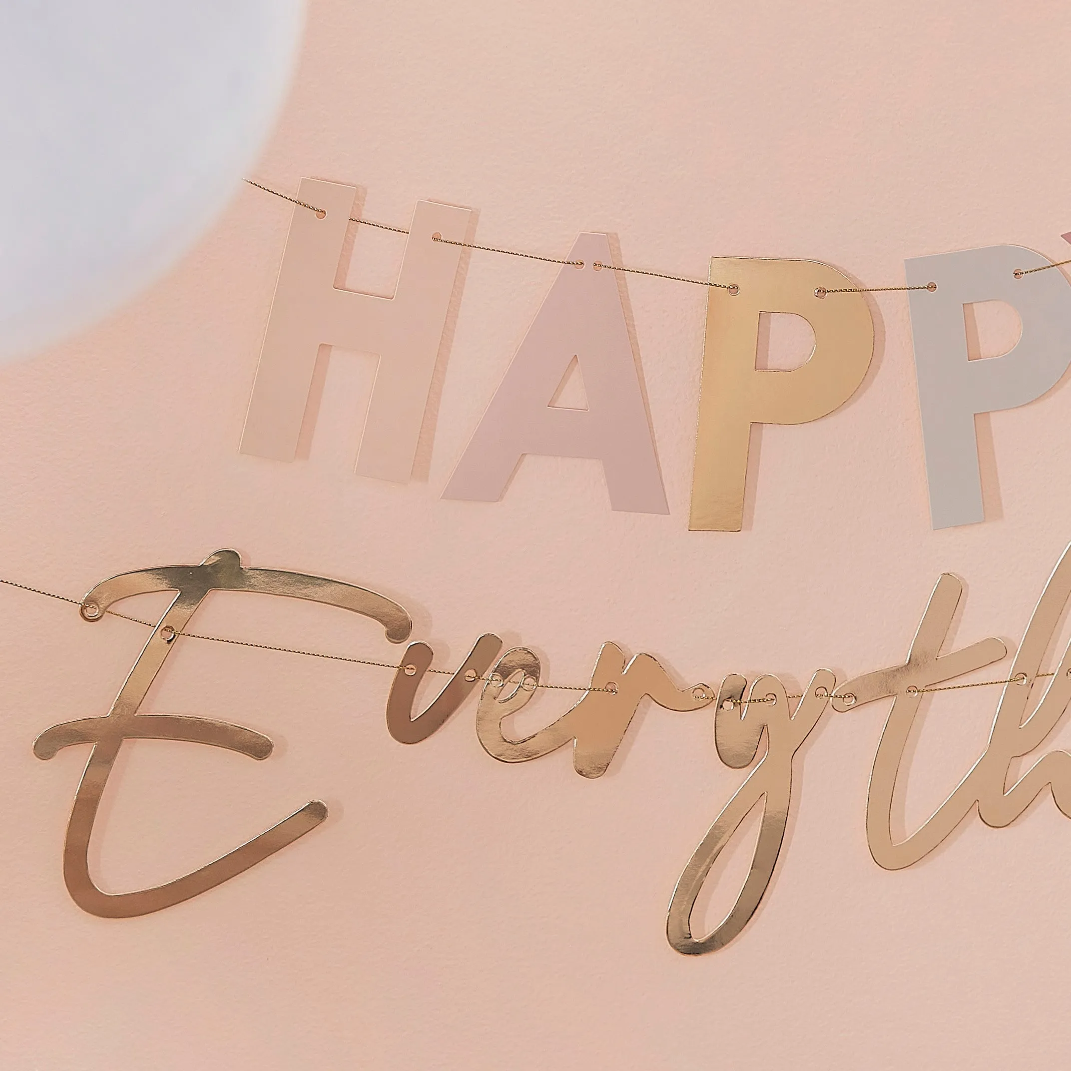 Ginger Ray Happy Everything Pastel & Gold Bunting