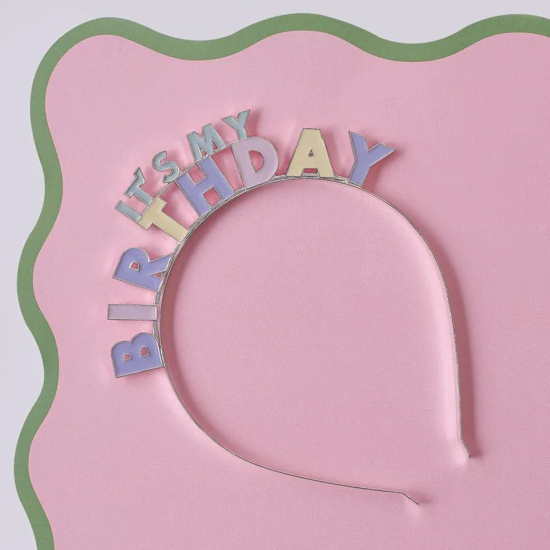 Ginger Ray Pastel It's My Birthday Headband