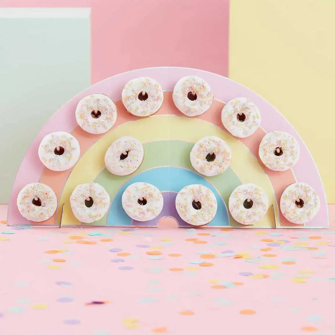 Ginger Ray Pastel Party Rainbow Donut Wall