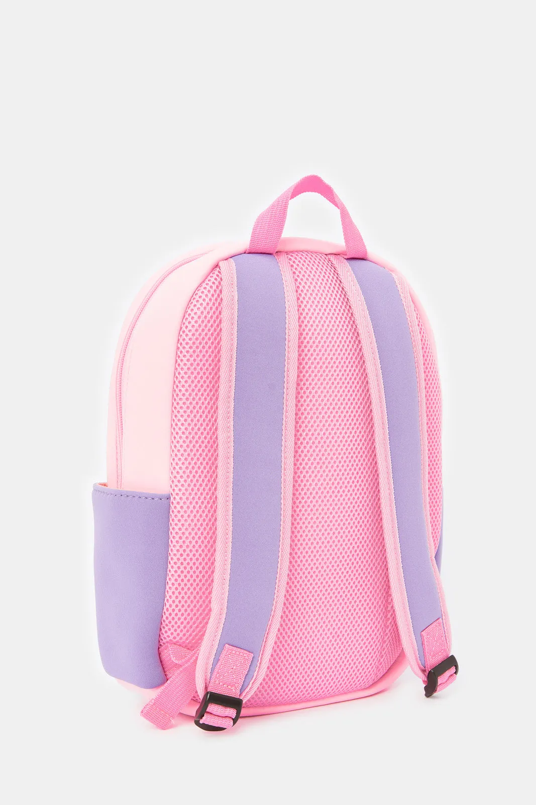 Girls Pink And Purple Bunny Printed Backpack