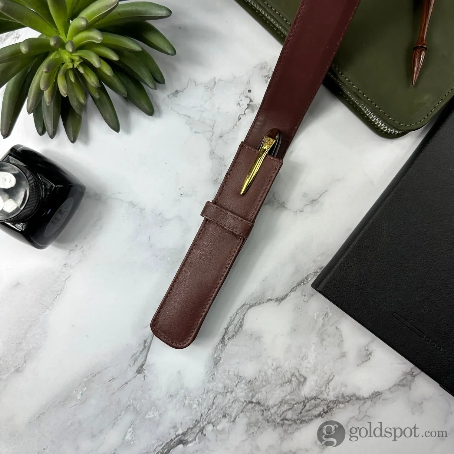 Girologio Single Pen Case in Antique Brown