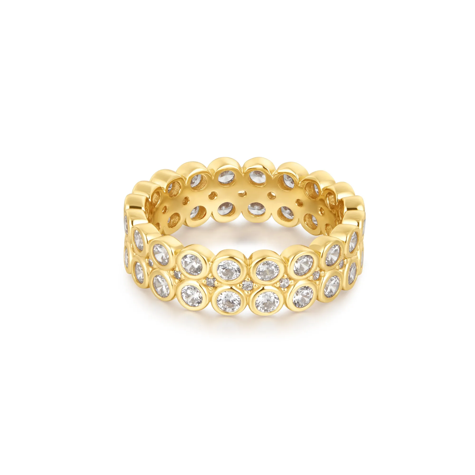 Gold Double Row Bezel Ring