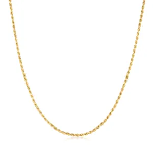 Gold Rope Twist Chain Necklace