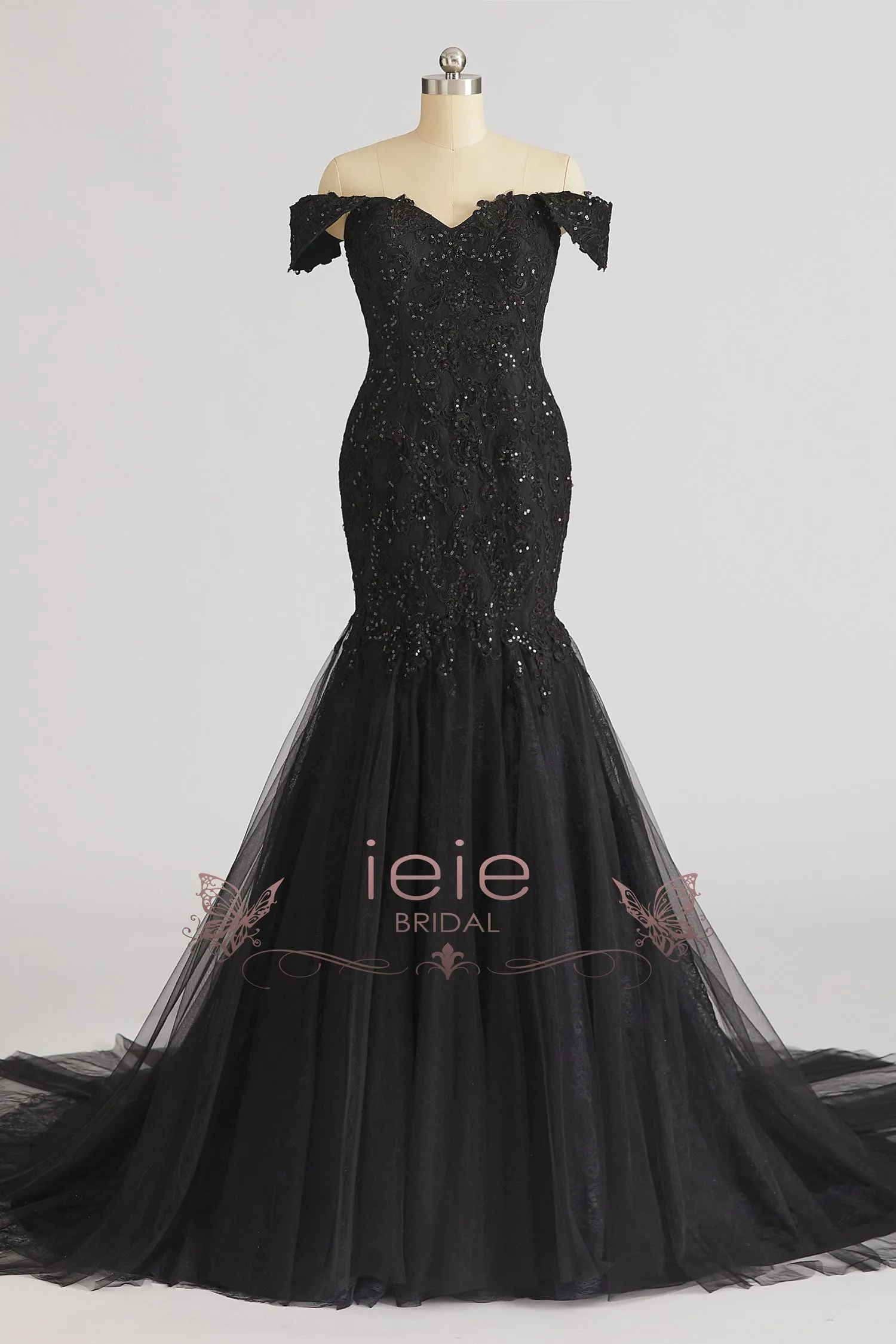 Gorgeous Black Lace Mermaid Wedding Dress ARTA