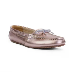 Gorgeous Girl Lace Leather Moccasin Rose Gold