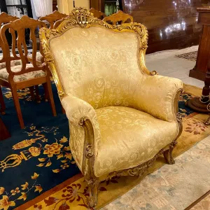 Gorgeous Gold French Style Armchair - SOLD