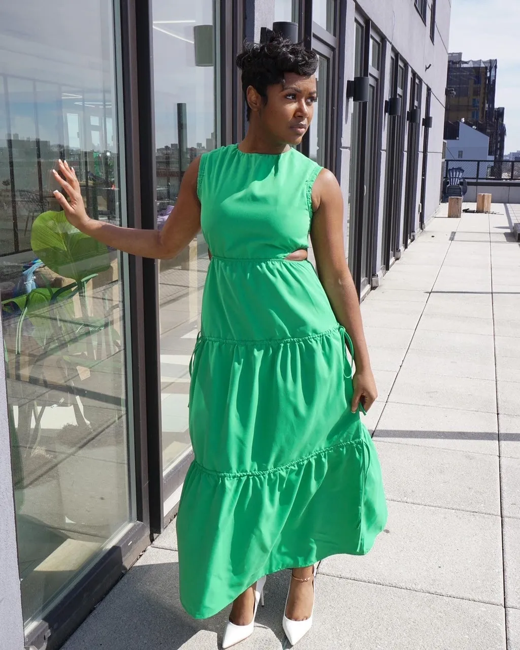 Gorgeous Green Peek a Boo Dress