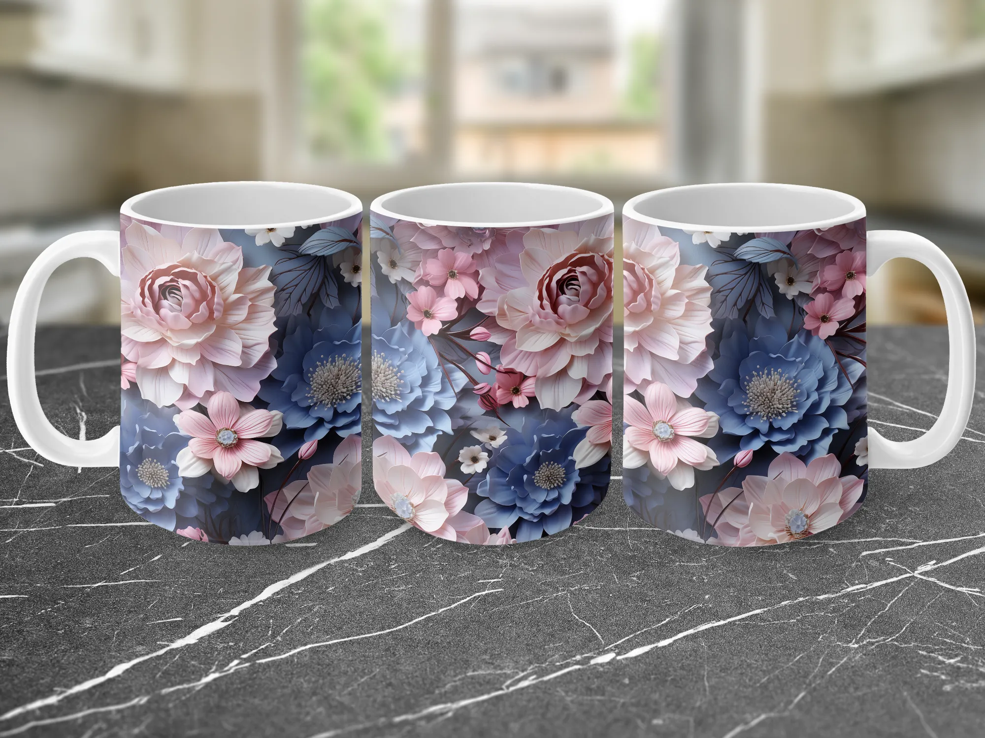 Gorgeous Pink Purple Flowers Coffee Mug, Gorgeous Pink Purple Flowers Mug Ceramic, Flower Cup, Cute Gift for Her, Gorgeous Pink Flowers