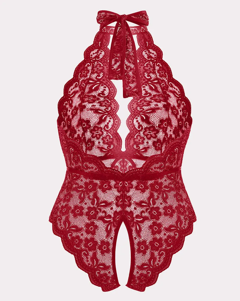 Gorgeous Plus Size Lace Print Bodysuit