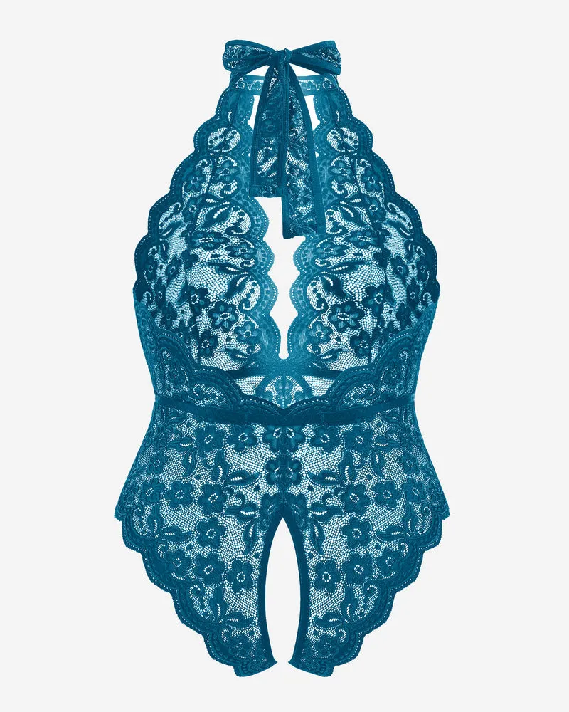 Gorgeous Plus Size Lace Print Bodysuit