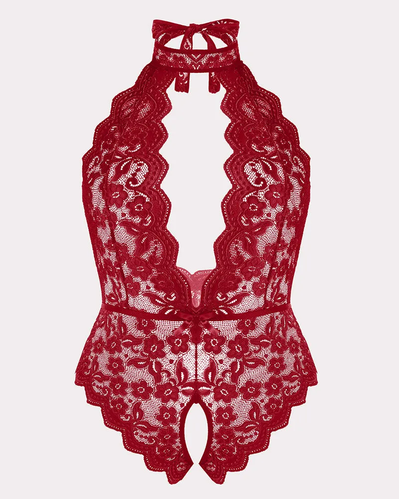 Gorgeous Plus Size Lace Print Bodysuit