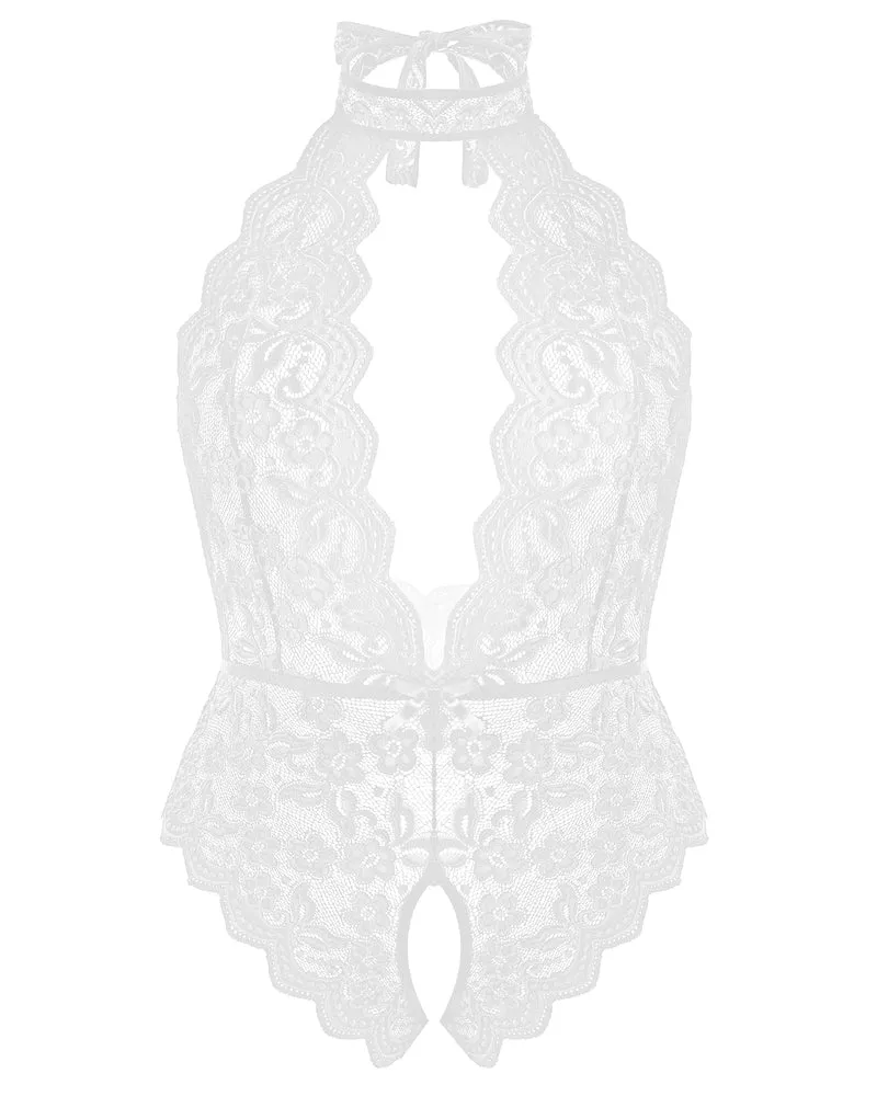 Gorgeous Plus Size Lace Print Bodysuit