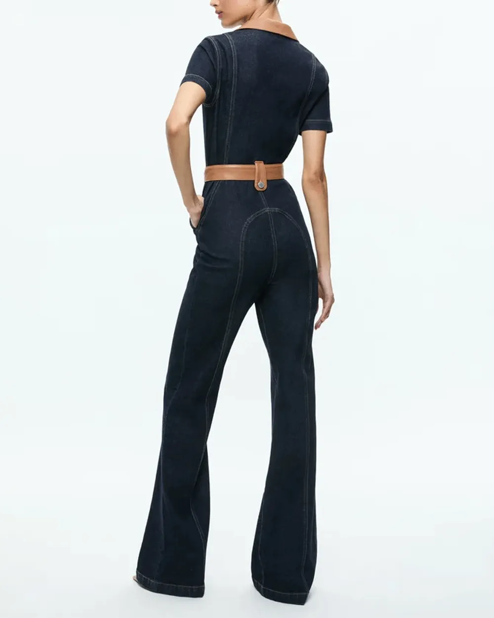 Gorgeous Wide Leg Jumpsuit in Dark Rinse