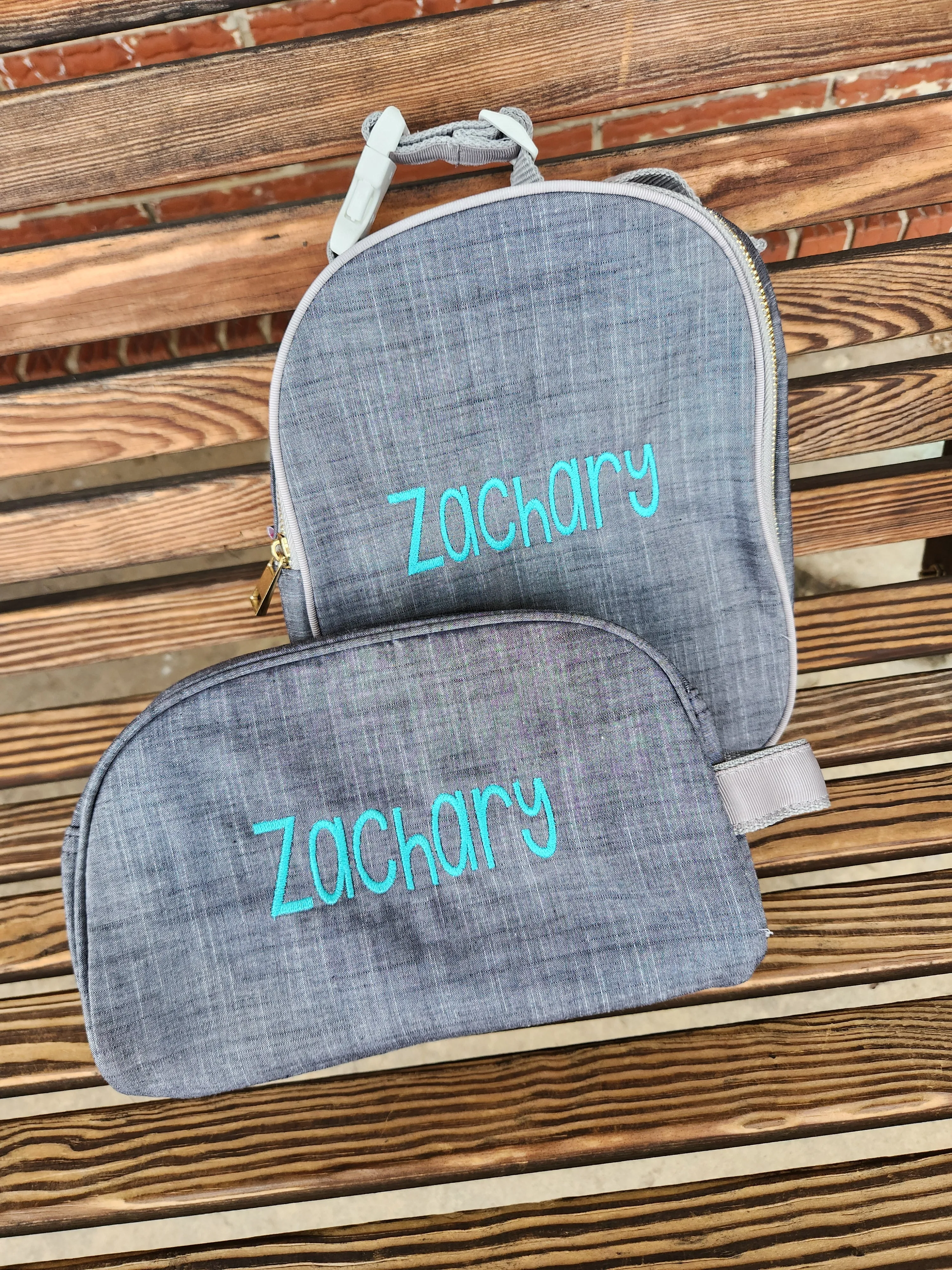 Gray Chambray Lunchbox