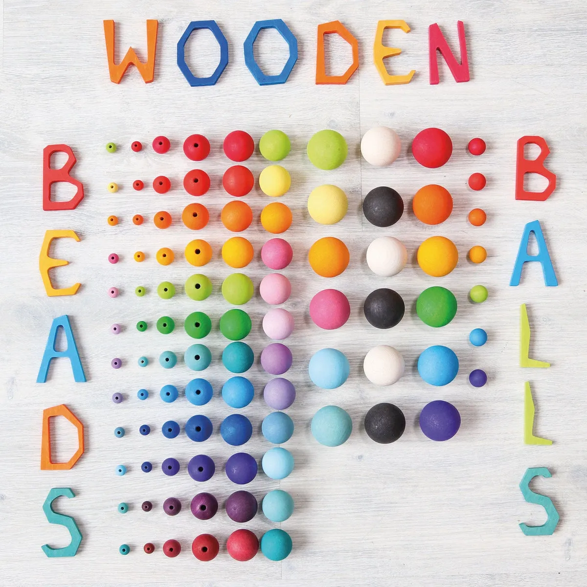 Grimm's 120 wooden pastel beads 12 mm