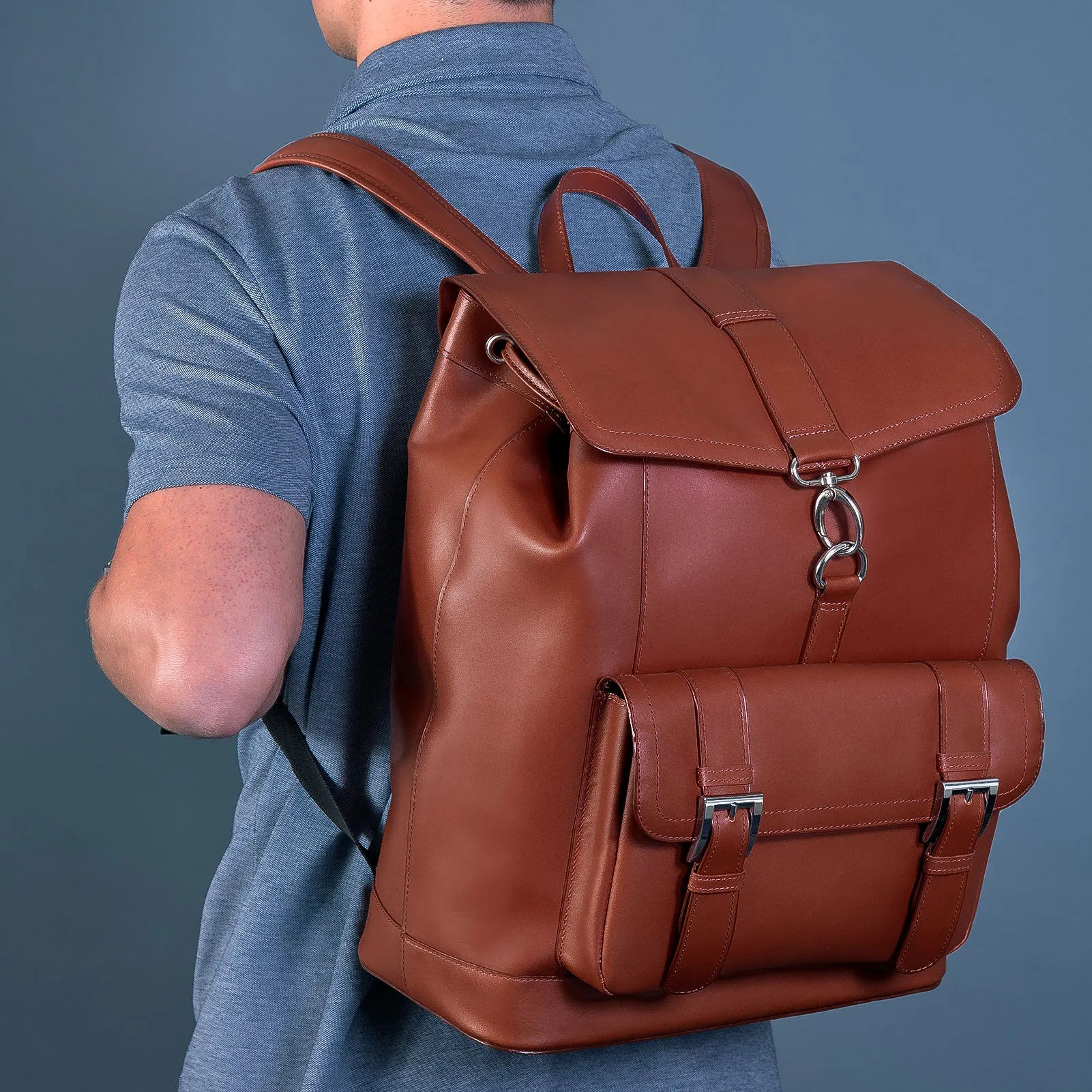 HAGEN | 15” Leather Laptop Backpack