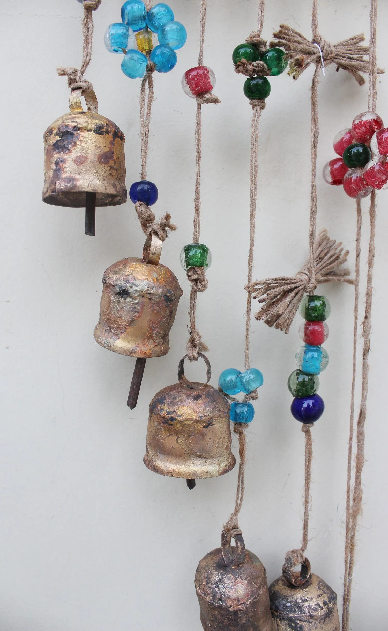 Handmade Boho Garden Hanging Chime Sun catcher Multi color Beaded Windchime