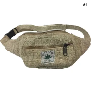 Handmade Himalayan Natural Hemp Multiple Pocket Travel Hip Belt Waist Bag Fanny Pack