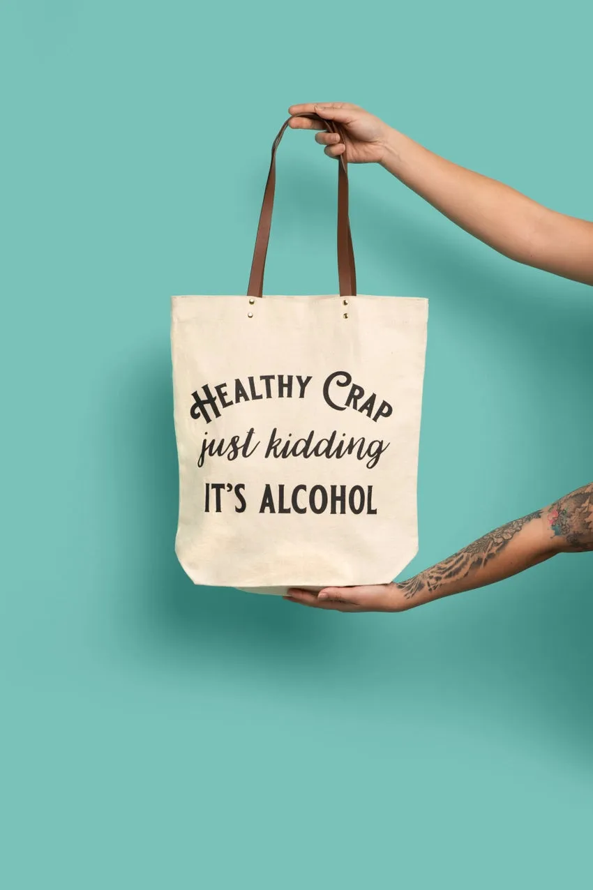 Healthy Crap Canvas Grocery Tote Bag