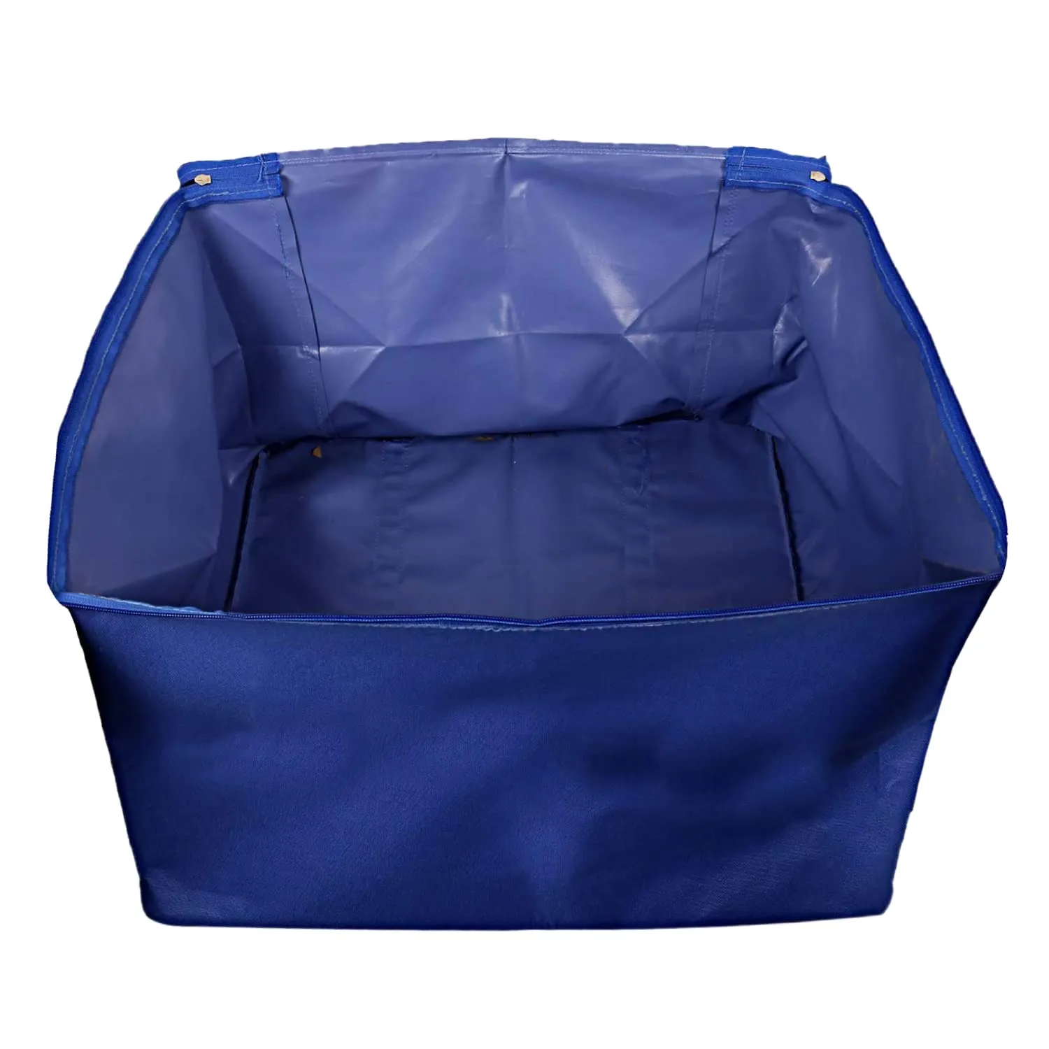 Heart Home Large Lightweight Foldable Multipurpose Storage bag, Cloth Organiser, Travel Bag With Zippered Closure And Handle (Blue)-HS43HEARTH26672