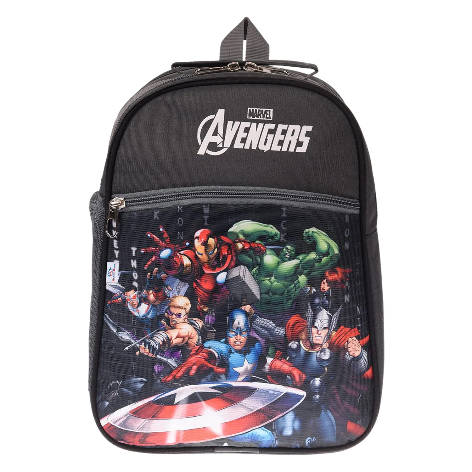 Heart Home Marvel Avengers School Bag|3 Compartment Rexine School Bagpack|School Bag for Kids|School Bags for Girls with Zipper Closure (Gray)