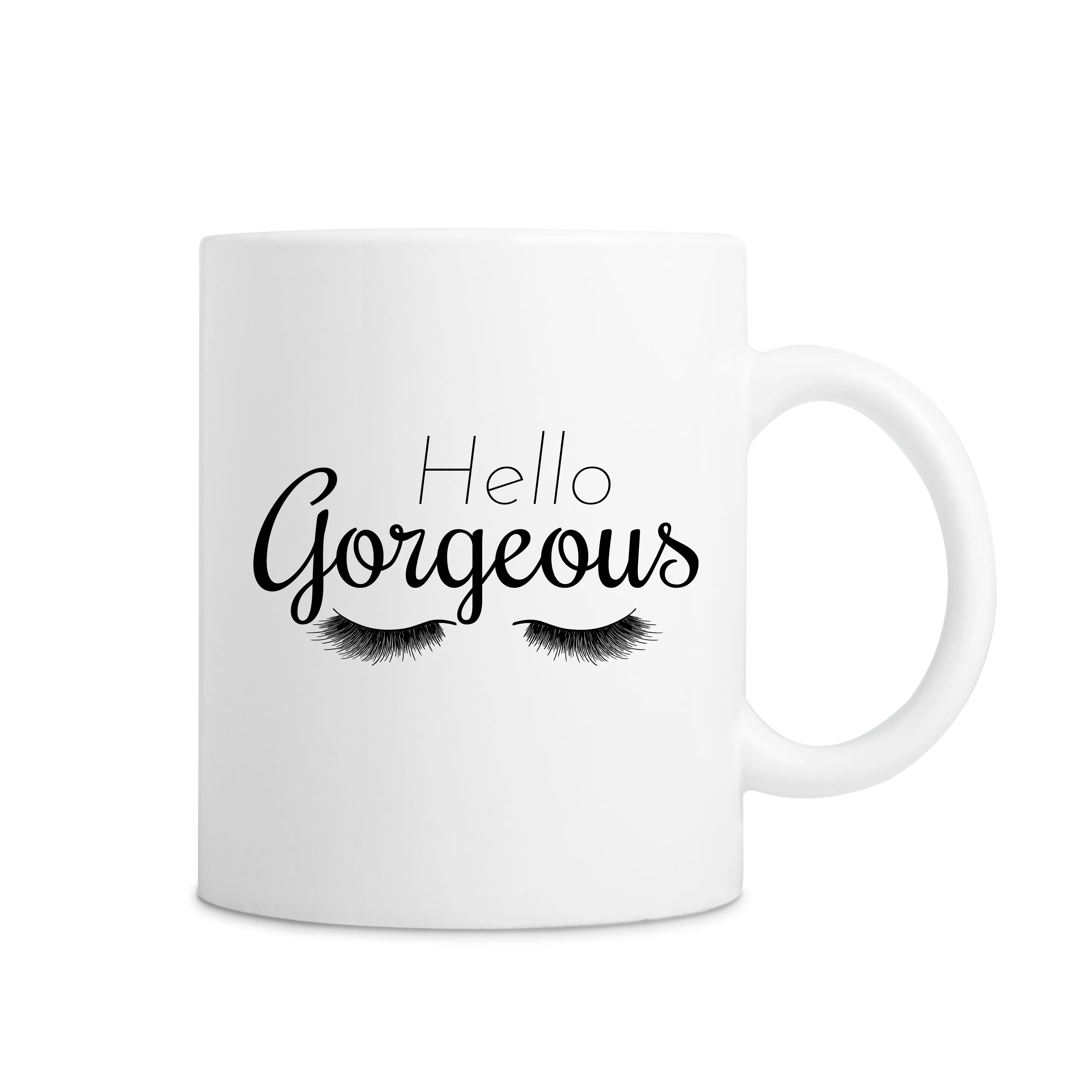 Hello Gorgeous Lashes Mug - White