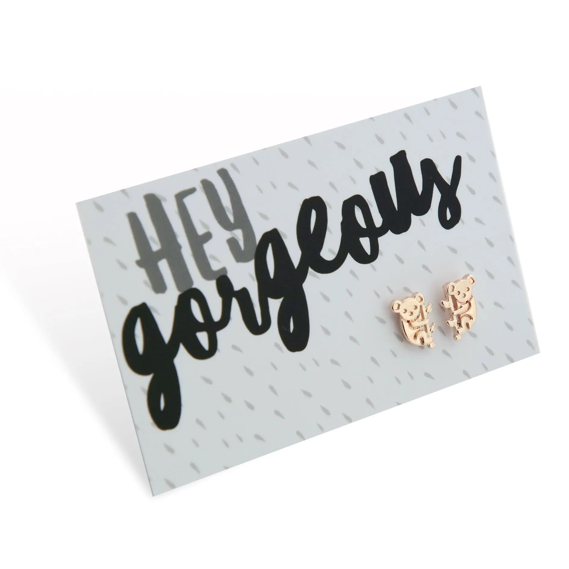 Hey Gorgeous! Koalas Stud Earrings - Rose Gold (12213)