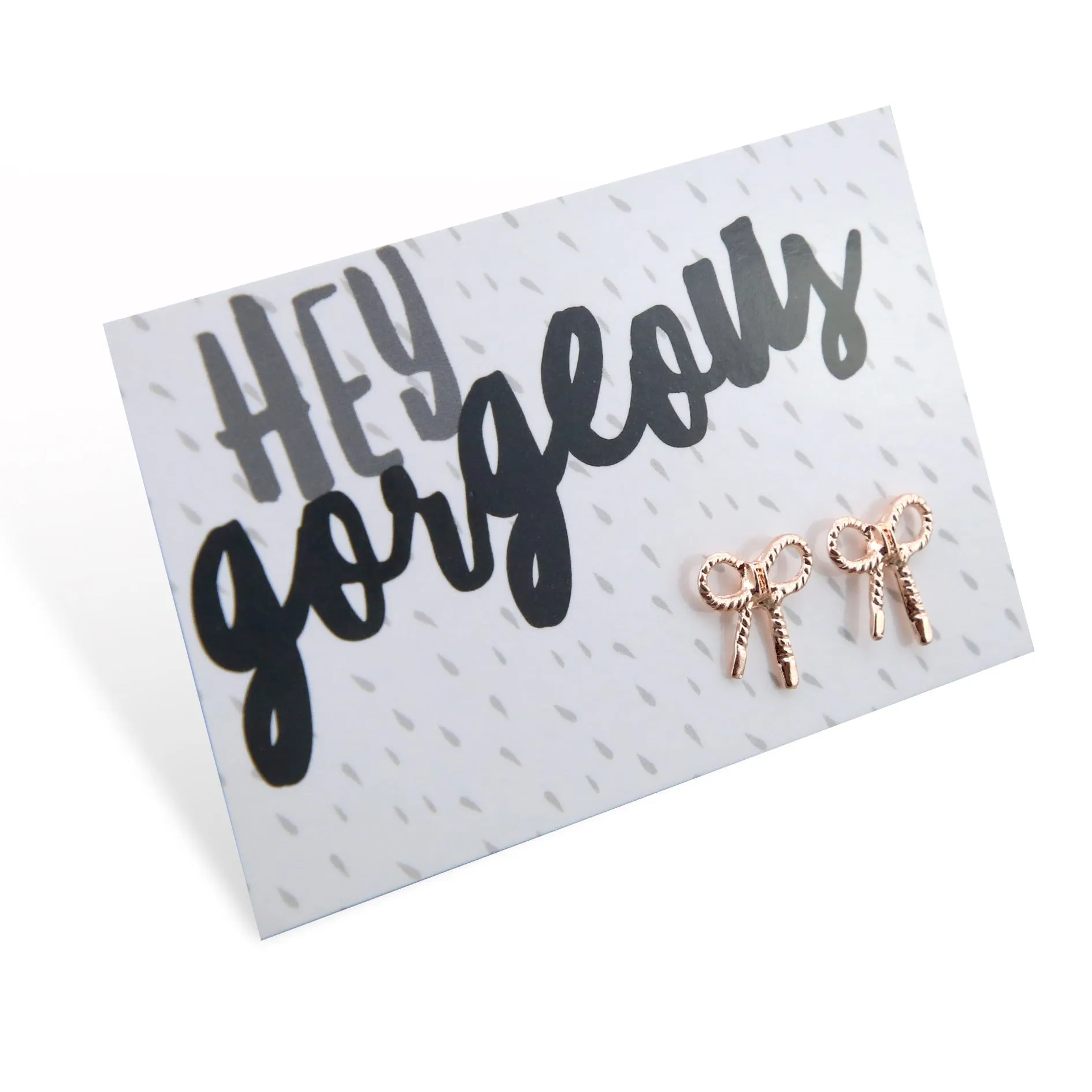 Hey Gorgeous! 'Put a Bow on it' Earring Studs - Rose Gold (9607)