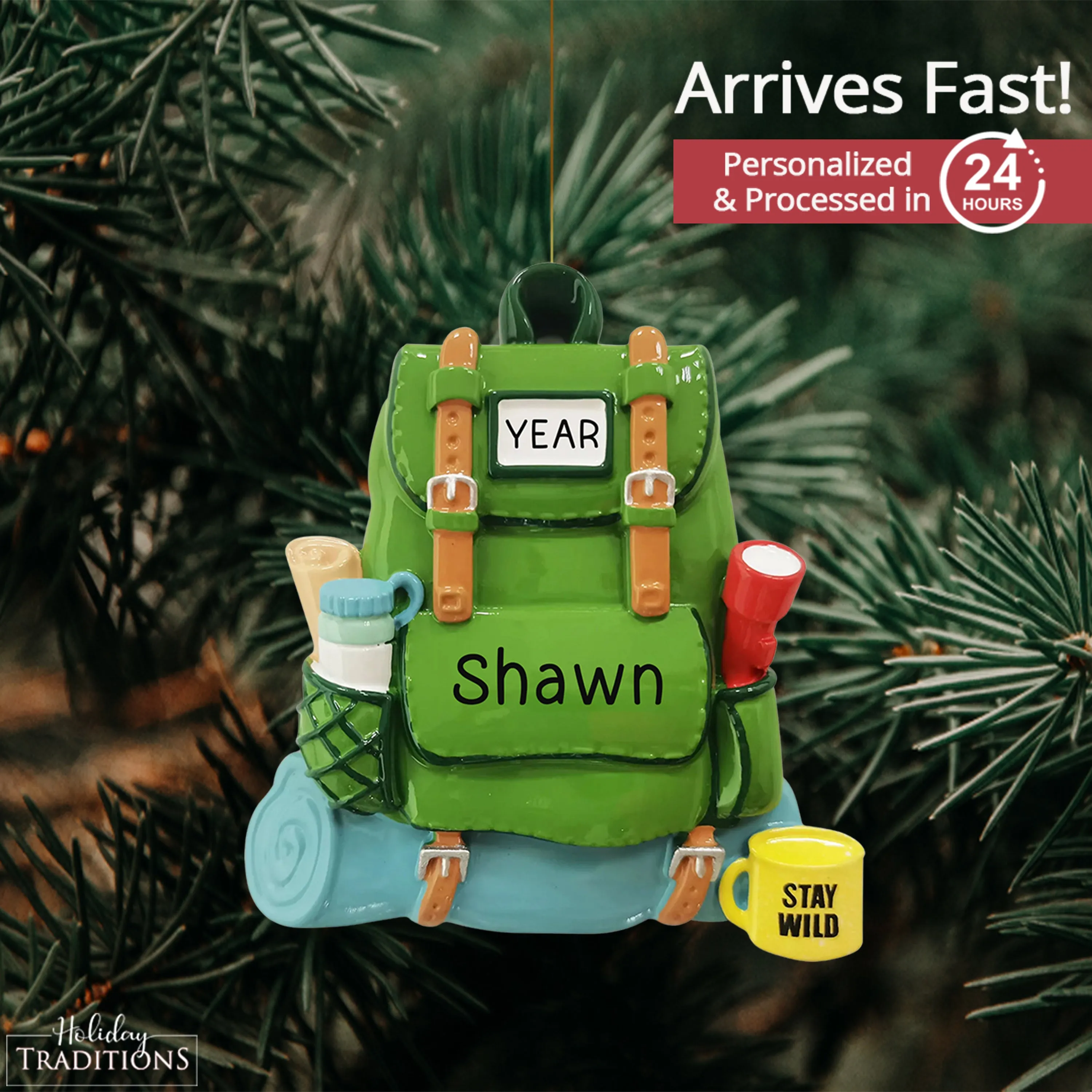 Hiking Backpack Personalized Ornament