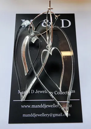 Hooped Long Hollow Heart Earrings 6mm