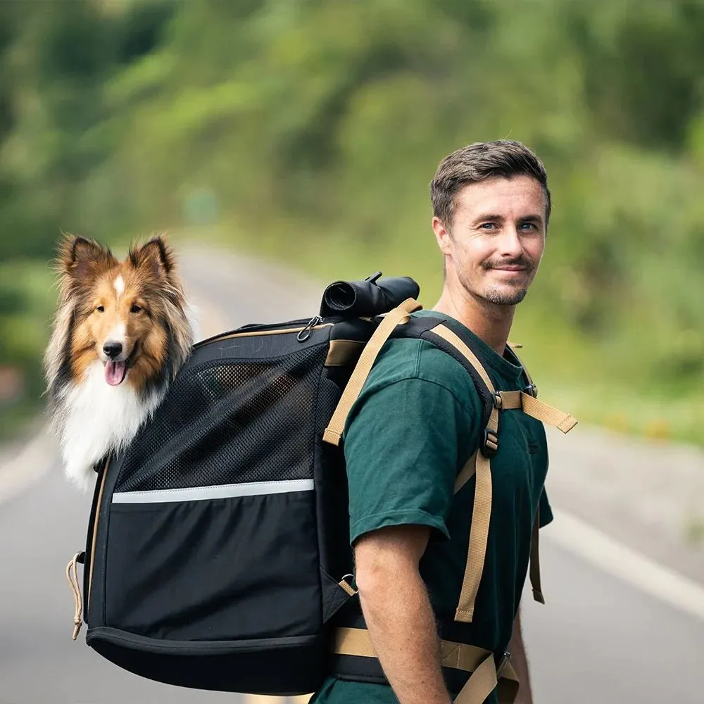 Ibiyaya Large Dog Carrier Backpack - Jet Black