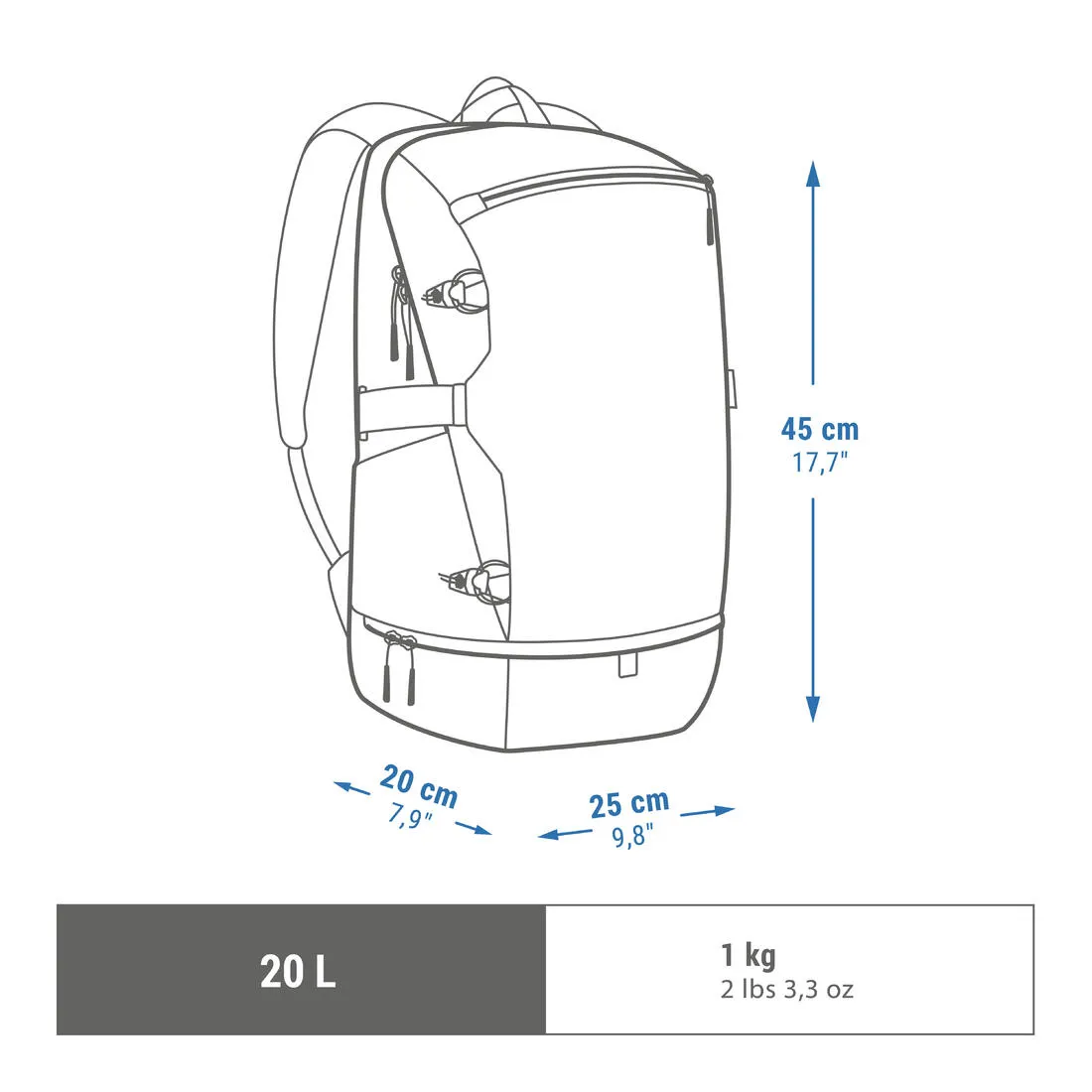 Insulated backpack 20 L - NH Arpenaz 500 insulated - Grey