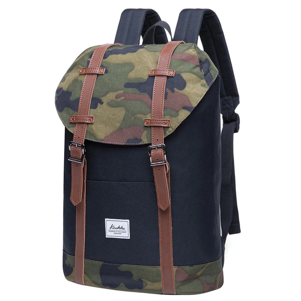 KAUKKO Backpack Women Men Vintage Travel Backpack ( Camouflage )