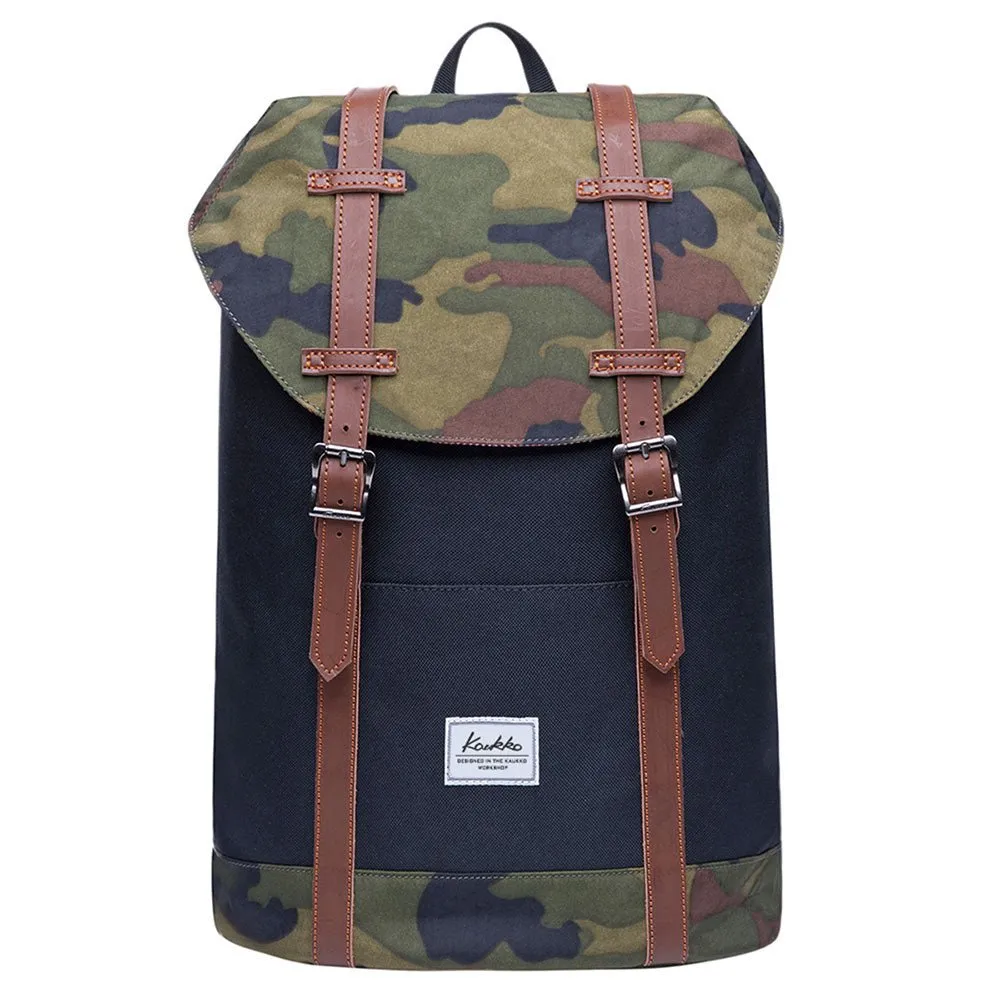 KAUKKO Backpack Women Men Vintage Travel Backpack ( Camouflage )